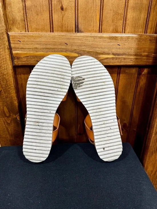 BOBS from Skechers Tan Perforated Slingback Sandals with Buckle - Picture 7 of 7